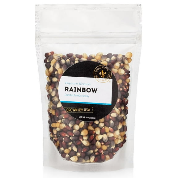 Rainbow Popcorn Kernels - Dell Cove Spices - Create Colorful & Tasty Stovetop Popcorn at Home, Half Pound