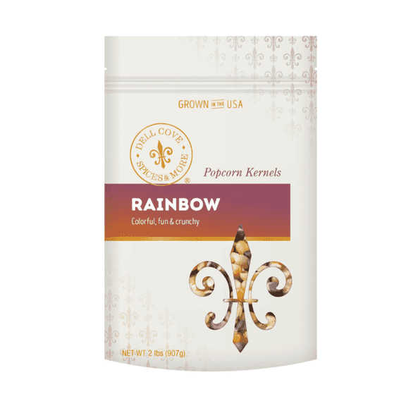 Rainbow Popcorn Kernels - Dell Cove Spices - Create Colorful & Tasty Stovetop Popcorn at Home, Two Pound