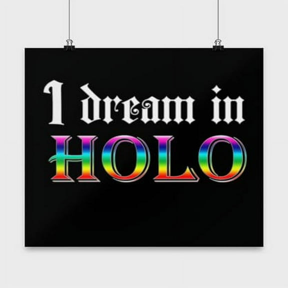 Rainbow Holographic Art - Fantasy Room Decor - 13x13 Poster Print - Colorful Wall Art