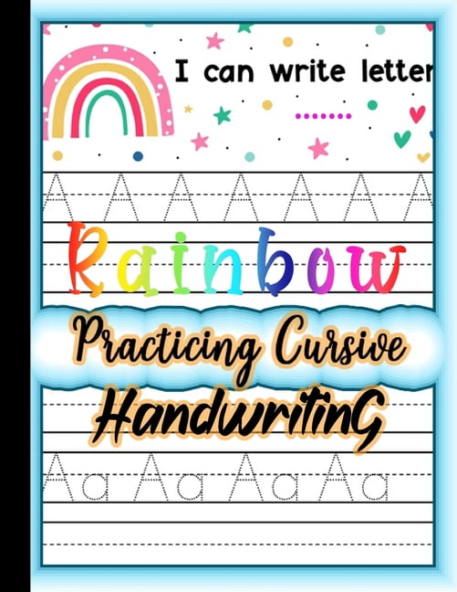 Rainbow Practicing Cursive Handwriting: Beginner Cursive Handwriting ...