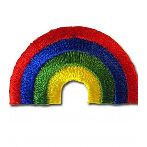Rainbow Press-On Appliqu 1-3/8" x 7/8" Pack of 12 Embroidered Iron-On, Stick-On or Press-On Patches for Clothing, Crafts & DIY