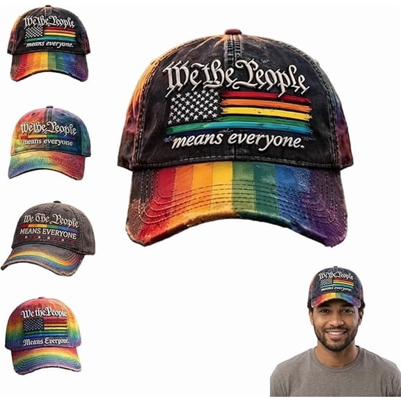 Rainbow Pride Baseball Cap, Adult Adjustable Pride Hat for Celebration Awareness, Unisex Baseball Cap with Rainbow Flag for Pride Month, 1PC