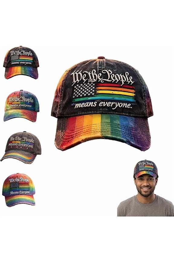 Rainbow Pride Baseball Cap, Adult Adjustable Pride Hat for Celebration Awareness, Unisex Baseball Cap with Rainbow Flag for Pride Month, 1PC