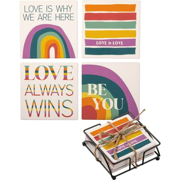Rainbow Pride Coaster Set - Love Is Love