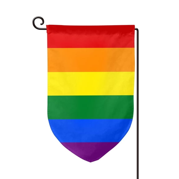 Rainbow Pride Flag Double Sided Garden Flag for Indoor Outdoor Decorations 12.5 * 18 Inches Fillet