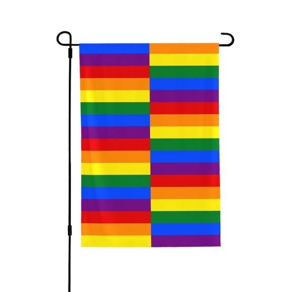 Rainbow Pride Flag Garden Flag 28x40 Double Sided Large Stained House Yard Flag For Outside Porch Lawn Decor