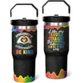 thumbnail image 1 of Rainbow Pride Flag Tumbler, Retro Be You Travel Mug, Gay Pride Cups Lesbian Gifts for Women Men, 30 Oz Stainless Steel Tumbler With Handle & Straw, LGBTQ Awareness Month Gifts, 1 of 6