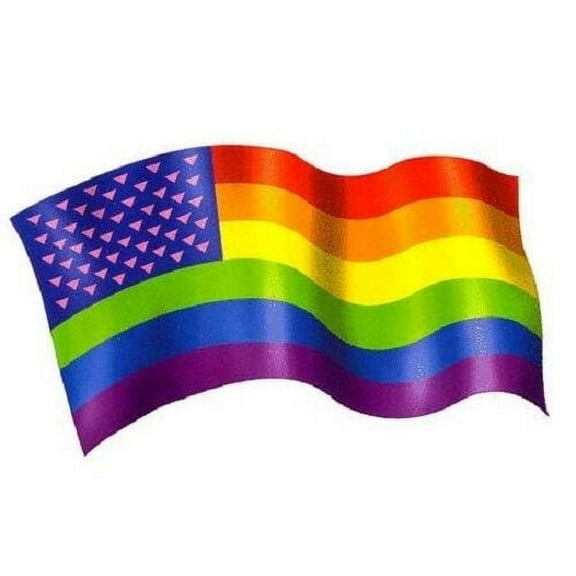 Rainbow Pride Flag With Triangles - Sticker / Decal