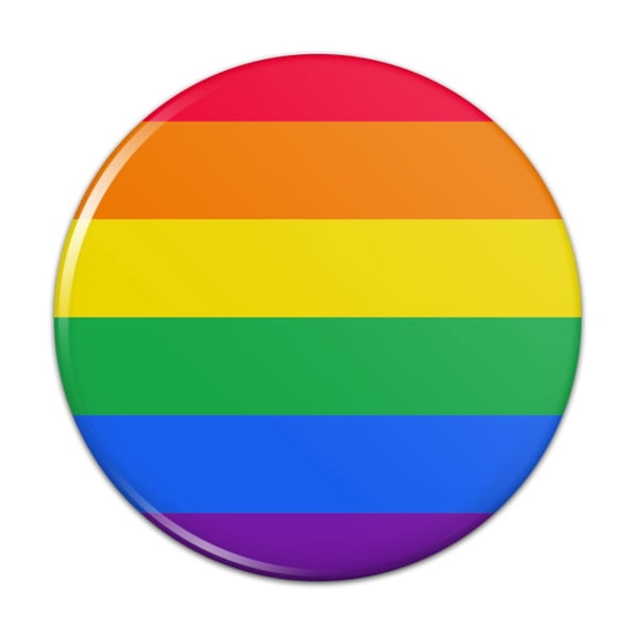 Rainbow Pride Gay Lesbian Contemporary Kitchen Refrigerator Locker Button Magnet - 1" Diameter