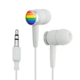 thumbnail image 1 of Rainbow Pride Gay Lesbian Contemporary Novelty In-Ear Earbud Headphones - White, 1 of 3