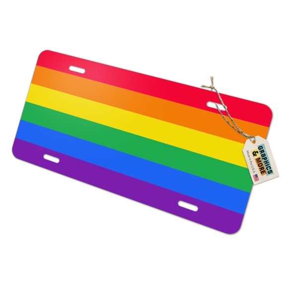 Rainbow Pride Gay Lesbian Contemporary Novelty Metal Vanity Tag License Plate