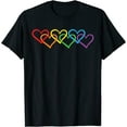 thumbnail image 1 of Rainbow Pride Heart LGBTQIA Men Women Love T-Shirt, 1 of 3