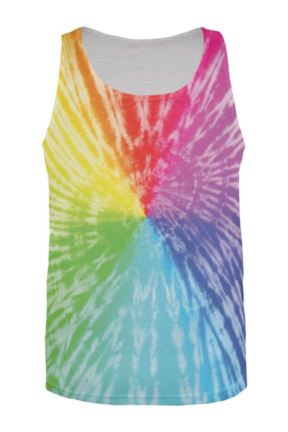 Rainbow Pride LGBT Tie Dye All Over Adult Tank Top - 2X-Large