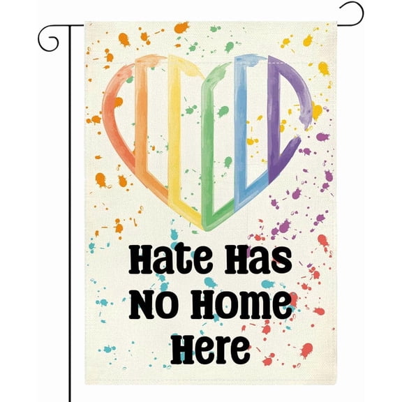 Rainbow Pride Garden Flag LGBTQ Inclusive Equality Design Polyester 12x18 Inch for Home Farmhouse Patio Lawn Outdoor Yard Decor