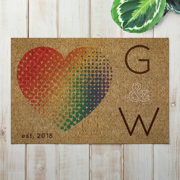 Rainbow Pride Personalized Doormat