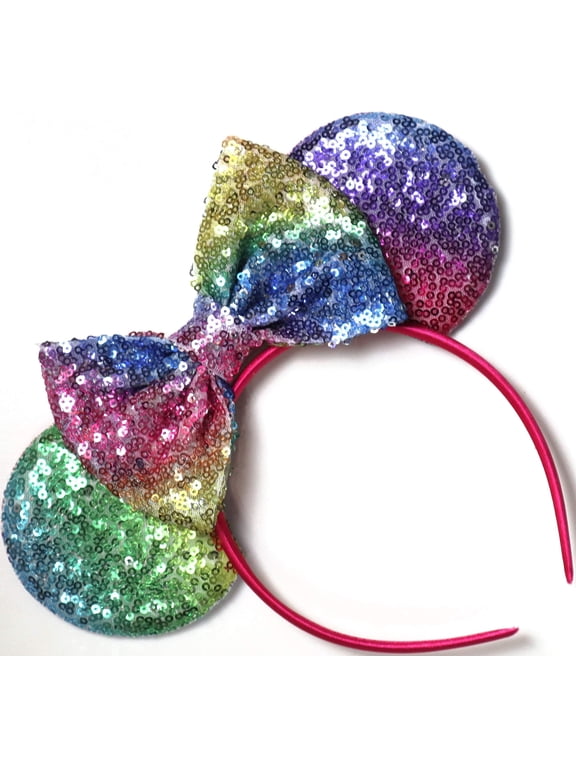 Rainbow Pride Sequin Mickey Minnie Ears Headband / Minnie Inspired Princess Ears / Minnie Headband