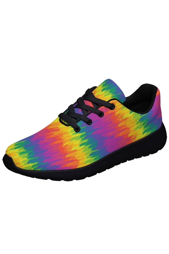 Rainbow Pride Shoes Men Women Fashion LGBT Sneakers Adult Lightweight Breathable Running Shoes Black Size 11