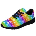 thumbnail image 1 of Rainbow Pride Shoes Men Women Fashion LGBT Sneakers Adult Lightweight Breathable Running Shoes Black Size 8.5, 1 of 7