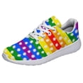 thumbnail image 1 of Rainbow Pride Shoes Men Women Fashion LGBT Sneakers Adult Lightweight Breathable Running Shoes White Size 11, 1 of 7