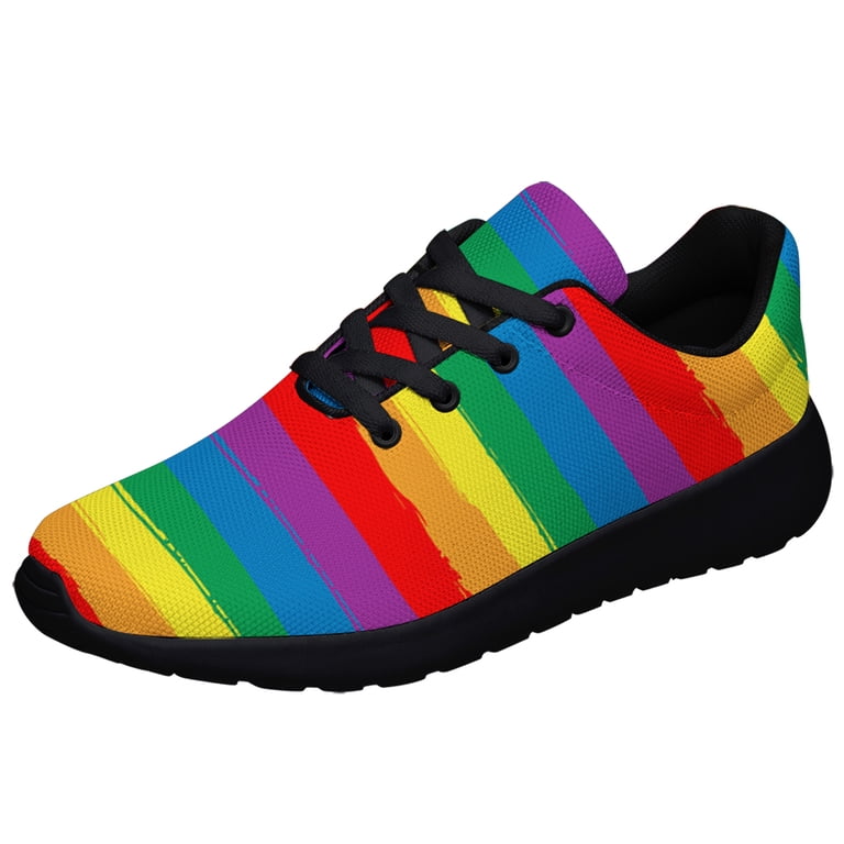 Rainbow Pride Shoes Mens Womens Running Sneakers Mesh  display picture 1
