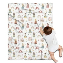 Rainbow Princess Carriage Pattern Blanket,Comfortable Soft Flannel Throw Blanket,All Season,Warm Lightweight Blankets for Sofa Bed Couch Living Room Chair,30"x40"