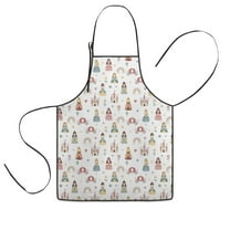 Rainbow Princess Carriage Pattern Kids Aprons for Girls and Boys,Adjustable Neck Strap Toddler Aprons for Kids Cooking Baking