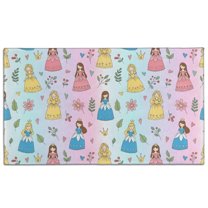 Rainbow Princess Flower Pattern Door Rugs,Washable Non Slip Door Mats Indoor,Decorative Door Mats,Entry Mat Indoor for Entrance,Bedroom,Kitchen,Bathroom,17"x30"