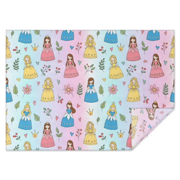 Rainbow Princess Flower Pattern Rectangle Tablecloth 60"x84",Waterproof Polyester Rectangle Table Cloth, Wipeable Spillproof Polyester Tablecloth for Dining, Camping, Indoor and Outdoor