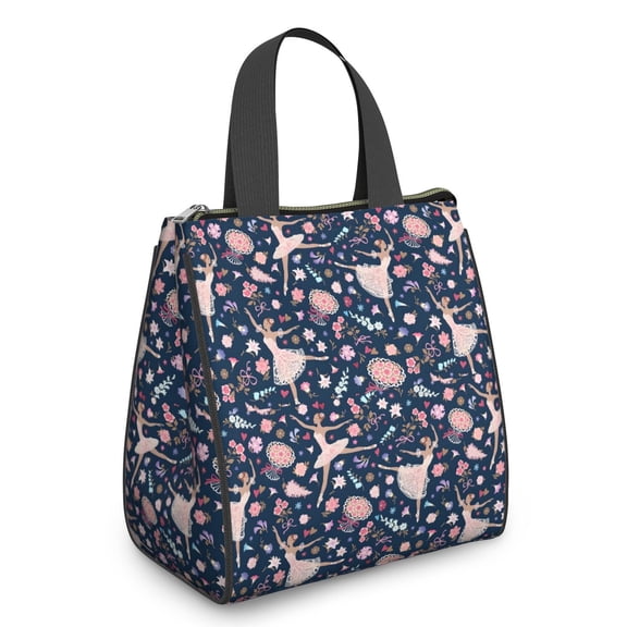 Rainbow Princess Pattern Insulated Lunch Bag for Women & Adults,Large Portable Soft Cooler Lunch Bag,Thermal Food Storage Tote with Pearl Cotton,8.66L,8.75x5.75x9.5 Inch