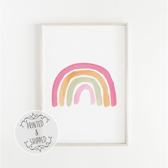 Rainbow Print, Rainbow Art, Rainbow, Nursery Art Print, Nursery Wall Art, Girls Wall Art Home Decor #1857, Stretched Canvas Size 12x18