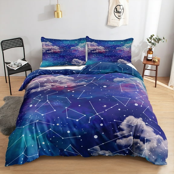 Rainbow Printed Duvet Cover Sets 3D Cartoon Bed Sets Polyester Home Textiles Girls,California King(98"x104")