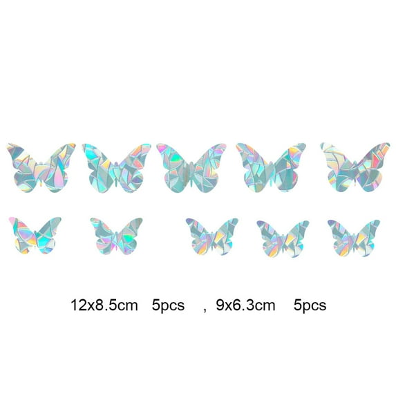 Rainbow Prism Electrostatic Glass Sticker PVC Glue-free Stars Diamond Clouds Bird Removable Window Colorful Film - style:butterfly;