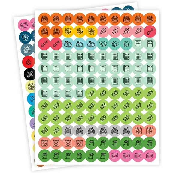 Rainbow Productivity Planner Stickers Colorful Labels for Chores To Dos Household Tasks 480
