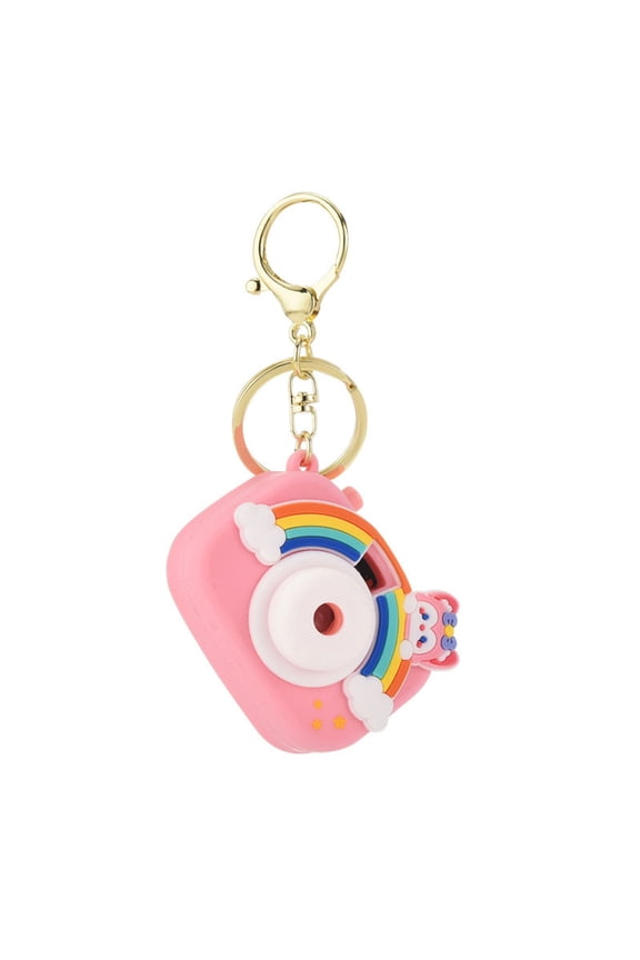 Rainbow Projection Camera Keychain - Pink Exquisite Hanger Keychain, for Keys, Backpacks & Wallets, Ideal Gift for Girls