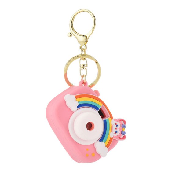 Rainbow Projection Camera Keychain - Pink Exquisite Hanger Keychain, for Keys, Backpacks & Wallets, Ideal Gift for Girls