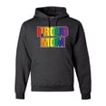 thumbnail image 1 of Rainbow Proud Mom of LGBT | Mens LGBT Pride Hooded Sweatshirt Graphic Hoodie, Heather Black, Medium, 1 of 3