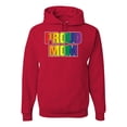 thumbnail image 1 of Rainbow Proud Mom of LGBT | Mens LGBT Pride Hooded Sweatshirt Graphic Hoodie, Red, Small, 1 of 3