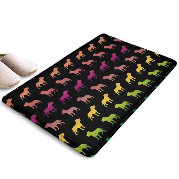 Rainbow Puppy Flannel Non Slip Door Rugs,Washable Door Mats Indoor,Decorative Door Mats,Dirt-Resistant and Absorbent Doormat for Entrance,Bedroom,Kitchen,Bathroom,31.5x17in(80x43cm)