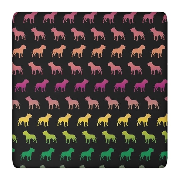 Rainbow Puppy Square Fitted Tablecloth with Elastic Edge,Square Table Cover,Washable Elastic Table Cover for Home Kitchen Party Decor 36"x36"