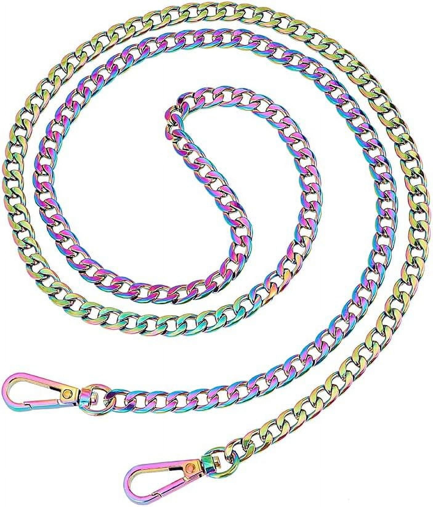 Rainbow Purse Chain Strap 43.3 Inch Metal Shoulder Crossbody ...