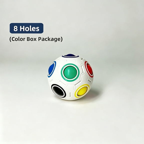 SALYWEE Rainbow Puzzle Ball, Fun Stress Reliever Toy, 8-hole Mixed Color Magic Ball Toy, Party Game, Magic Cube, Educational Toy