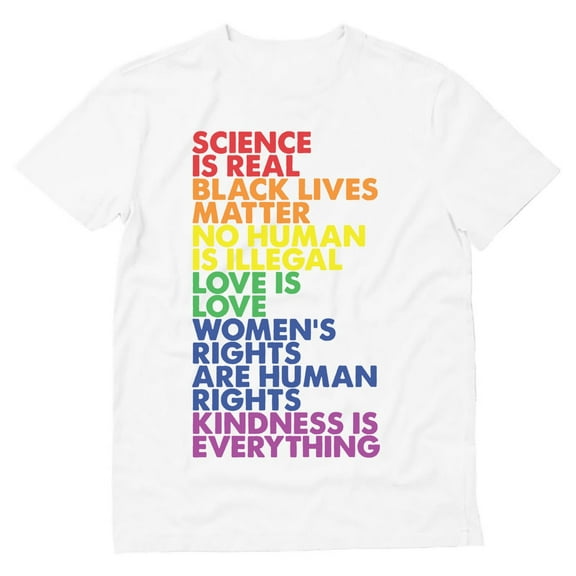 Rainbow Quote Gay Pride Shirt for Men - Love is Love and Equality Slogans - Supportive LGBTQ Apparel - Comfortable and Breathable Fit - Large White