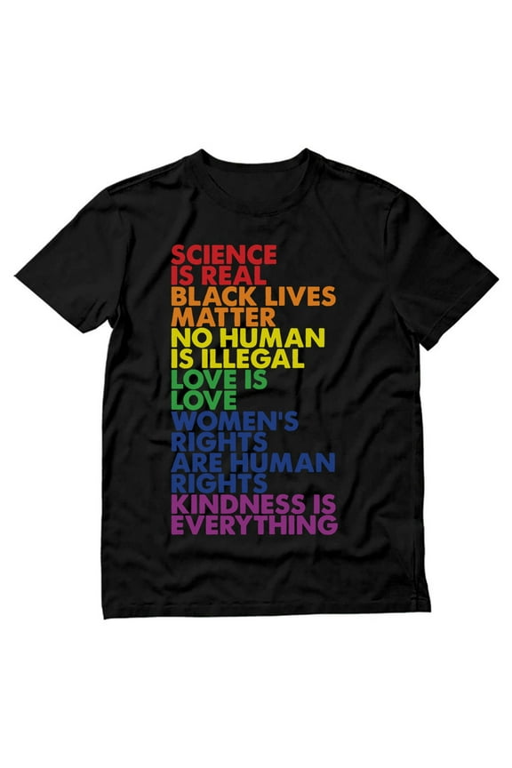 Rainbow Quote Gay Pride Shirt for Men - Love is Love and Equality Slogans - Supportive LGBTQ Apparel - Comfortable and Breathable Fit - Small Black