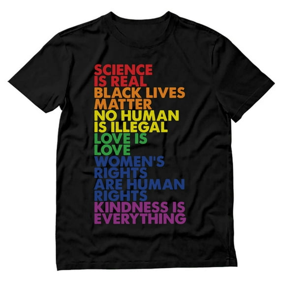 Rainbow Quote Gay Pride Shirt for Men - Love is Love and Equality Slogans - Supportive LGBTQ Apparel - Comfortable and Breathable Fit - X-Large Black