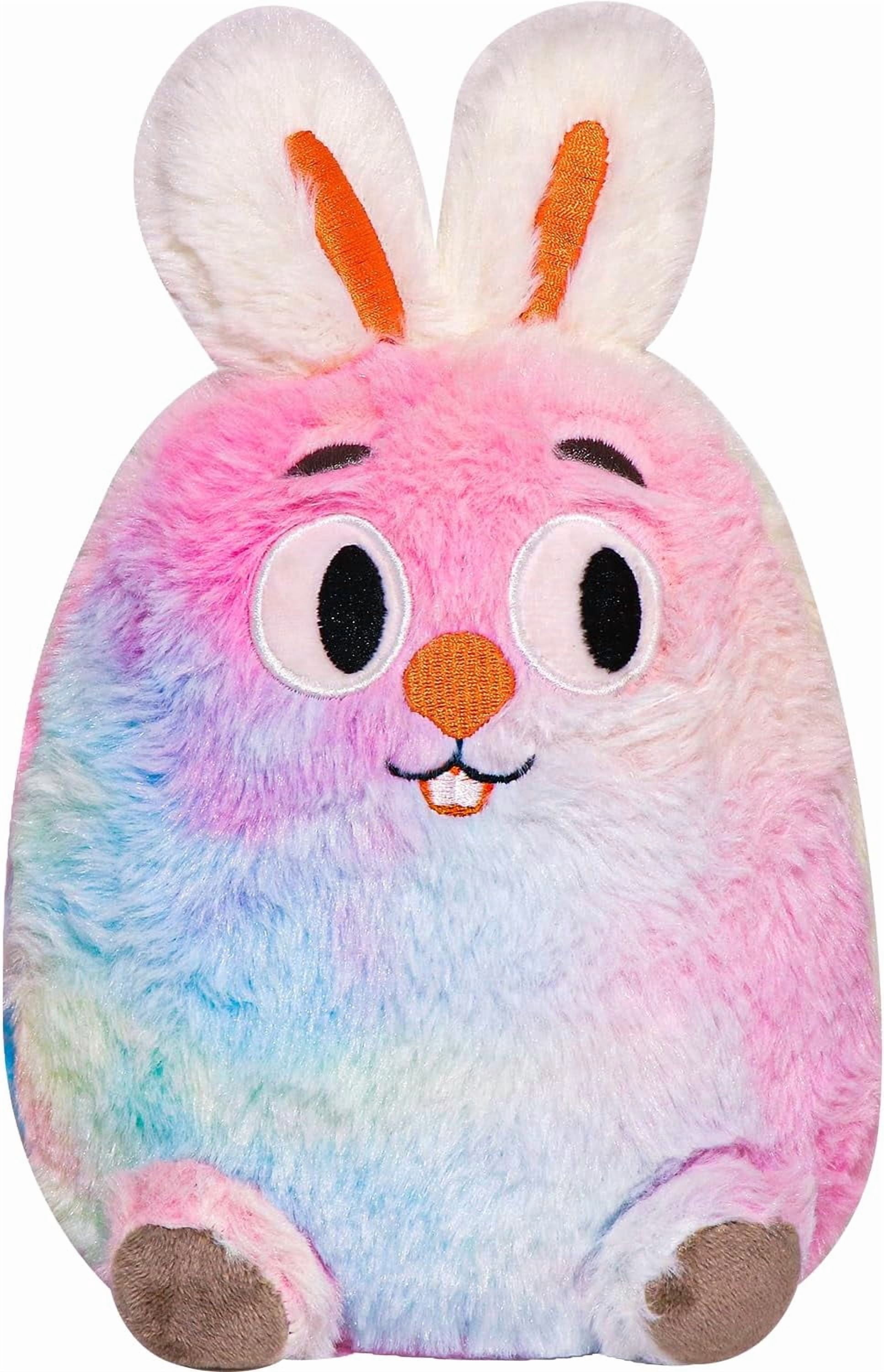 Rainbow Rabbit Plush Toy Stuffed Animal Cute Easter Pillow Soft Plushie ...