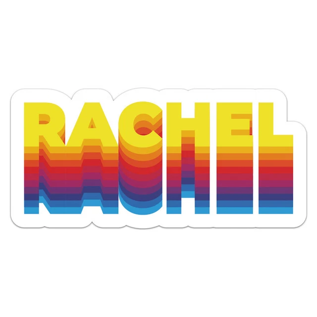 Rainbow Rachel Name Sticker Phone Decal Water Bottle Stickers Car ...