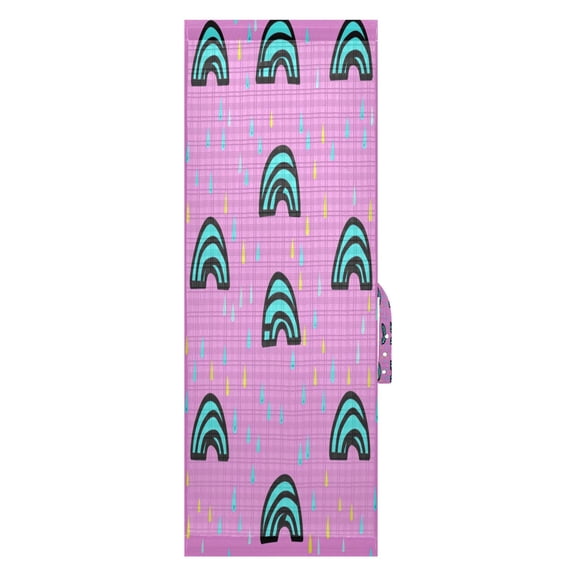 Rainbow Raindrops on Pink Door Side Curtain 54x40in Privacy Shade UV Protection Rod Pockets