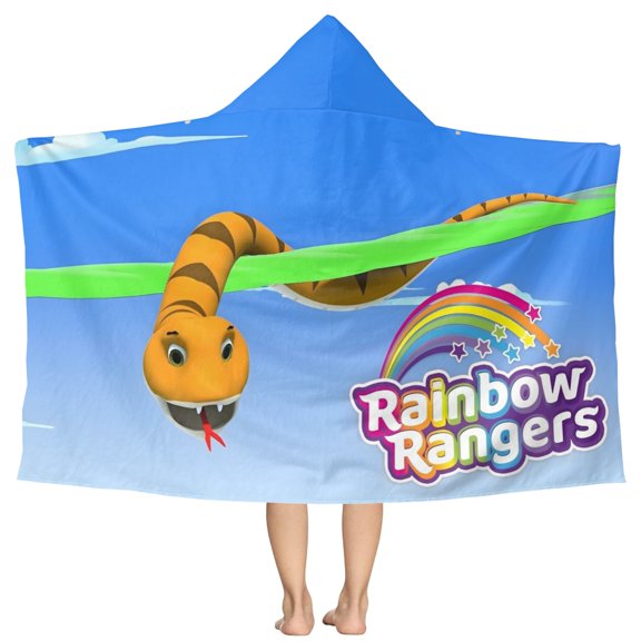 Rainbow Rangers Pattern Beach Poncho - Microfiber - Towel - Kids Lightweight And Practical Essential For Beach Vacation