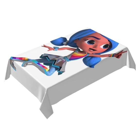 Rainbow Rangers Themed Square Tablecloth 54 * 72 Inches Durable Stylish