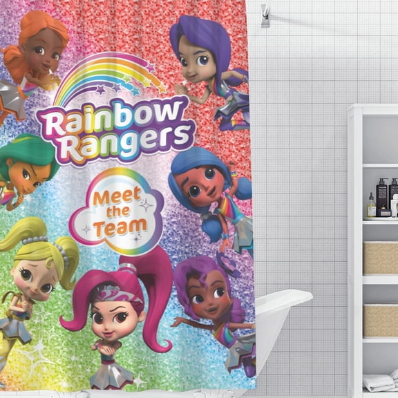 Rainbow Rangers-theme Bathroom Shower Curtain Home Decor,Bath Curtains Durable Waterproof Bath Curtain , Adluts Girls Boys Bathroom Decor House Gifts 52x71inch130cmX180cm